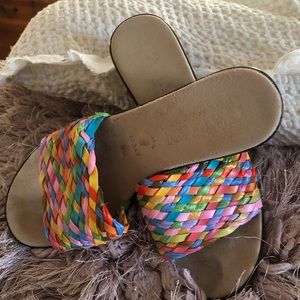 Italian makers rattan style weave sandals
